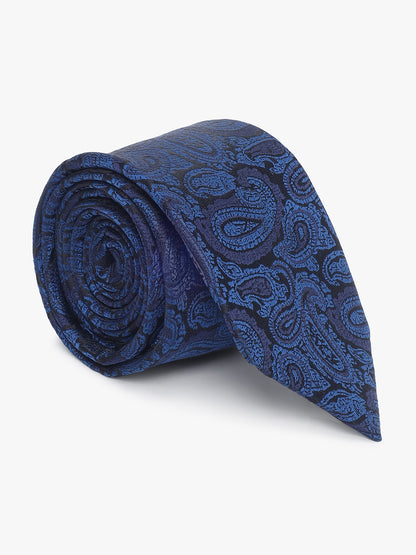 Men's Paisley Design Navy Blue Tie