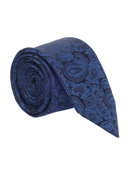 Men's Paisley Design Navy Blue Tie