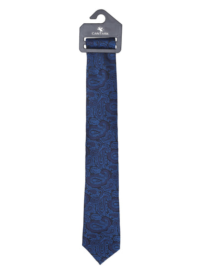 Men's Paisley Design Navy Blue Tie
