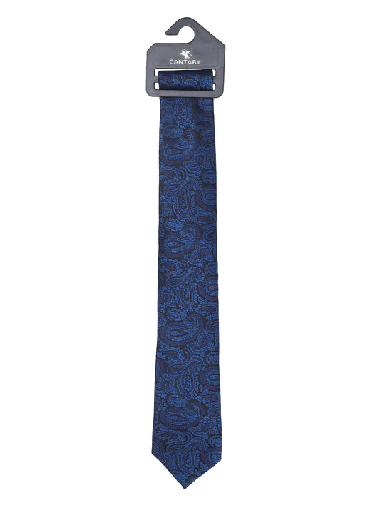 Men's Paisley Design Navy Blue Tie