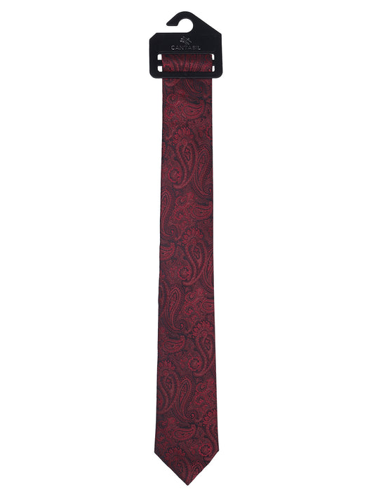 Men's Paisley Design Wine Tie