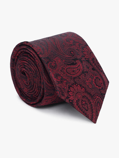 Men's Paisley Design Wine Tie