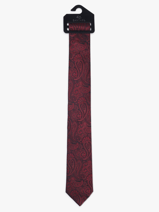 Men's Paisley Design Wine Tie