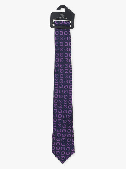 Men's Medallion Design Purple Tie