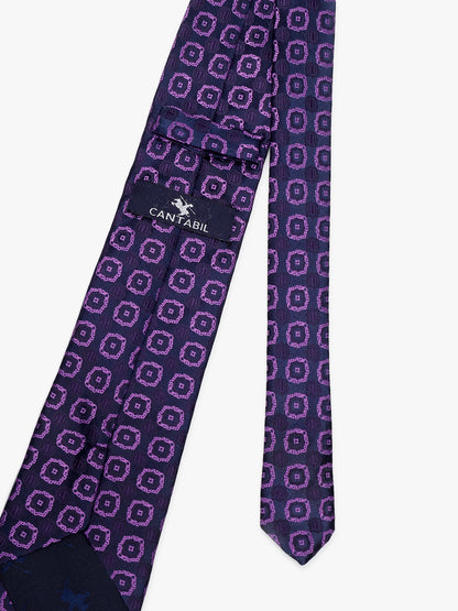 Men's Medallion Design Purple Tie