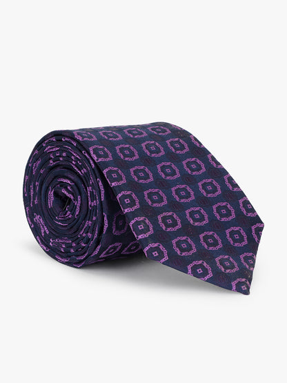 Men's Medallion Design Purple Tie