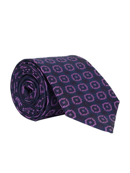 Men's Medallion Design Purple Tie