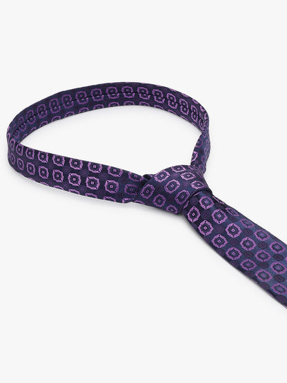Men's Medallion Design Purple Tie