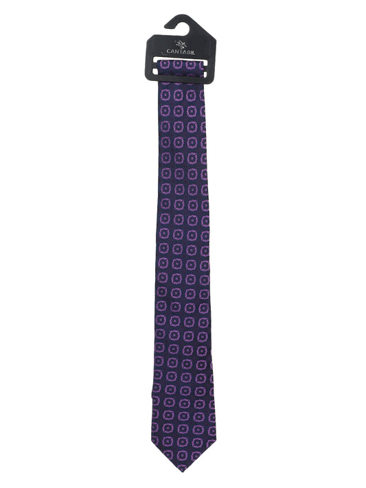 Men's Medallion Design Purple Tie