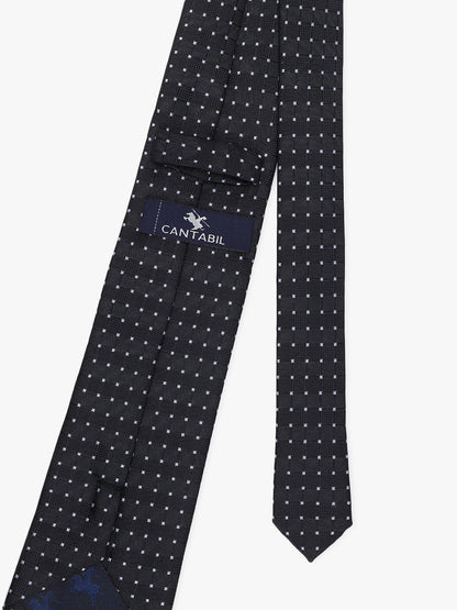 Men's Small Check Black Tie