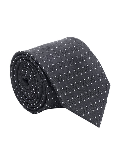 Men's Small Check Black Tie