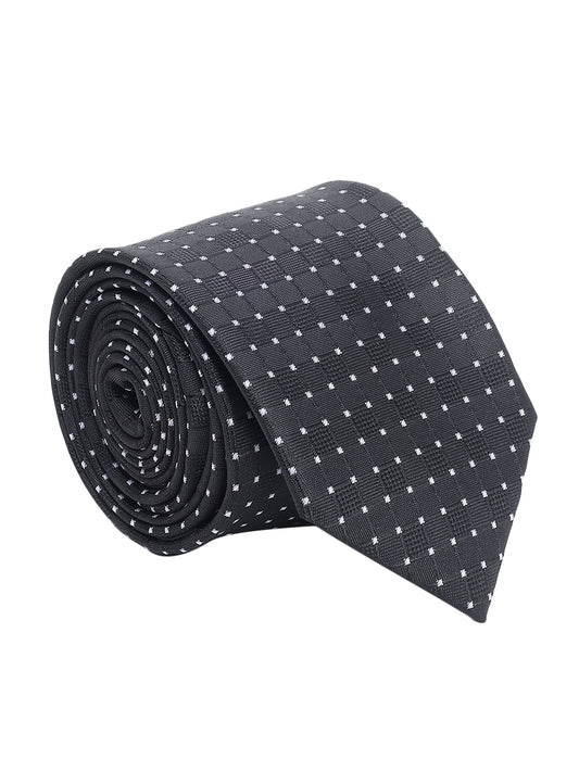 Men's Small Check Black Tie