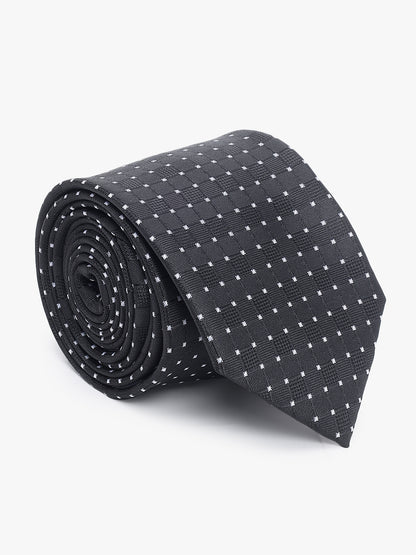 Men's Small Check Black Tie