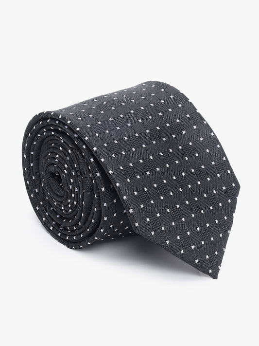 Men's Small Check Black Tie