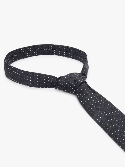 Men's Small Check Black Tie