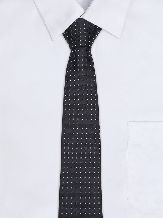 Men's Small Check Black Tie