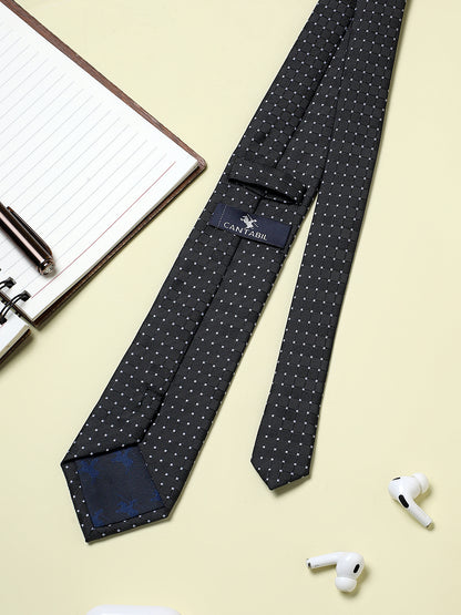 Men's Small Check Black Tie