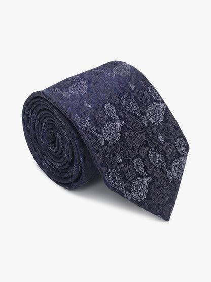 Men's Paisley Design Navy Blue Tie