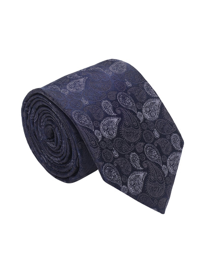 Men's Paisley Design Navy Blue Tie