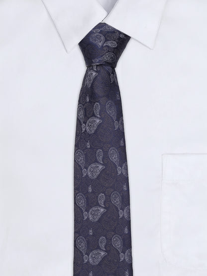 Men's Paisley Design Navy Blue Tie