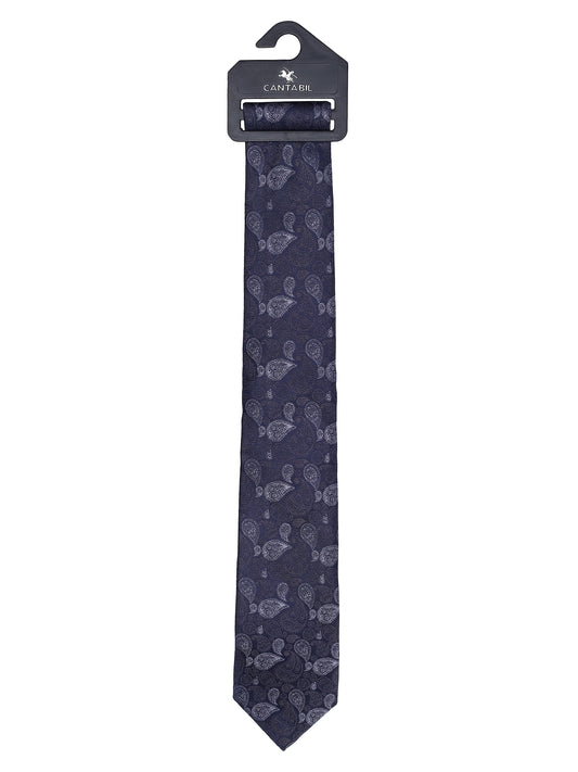 Men's Paisley Design Navy Blue Tie