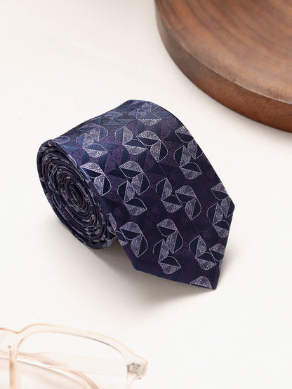 Men's Floral Print Wine Tie