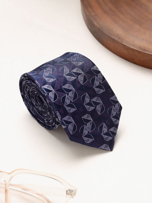 Men's Floral Print Wine Tie