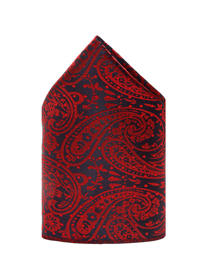 Men's Maroon Fashion Paisley Pattern Tie Set