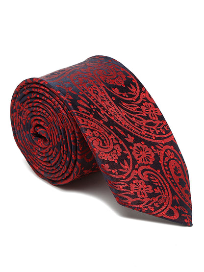 Men's Maroon Fashion Paisley Pattern Tie Set