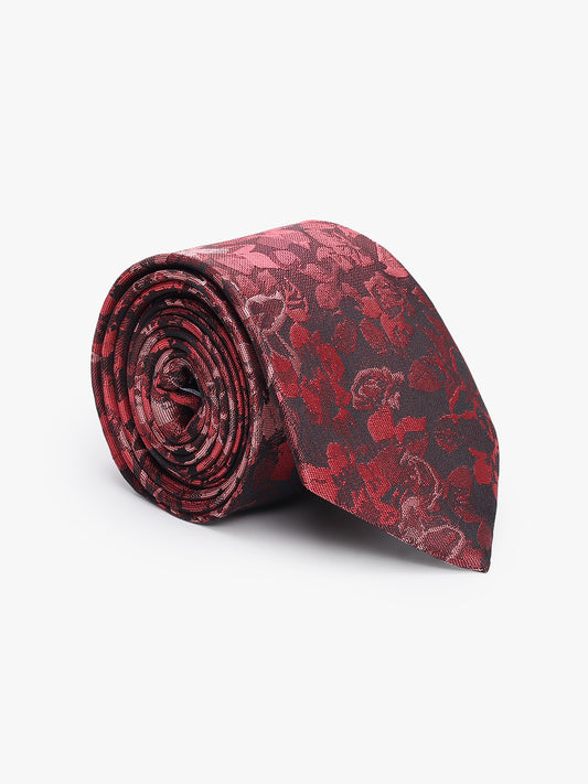 Men's Floral Print Tie Set with Pocket Square