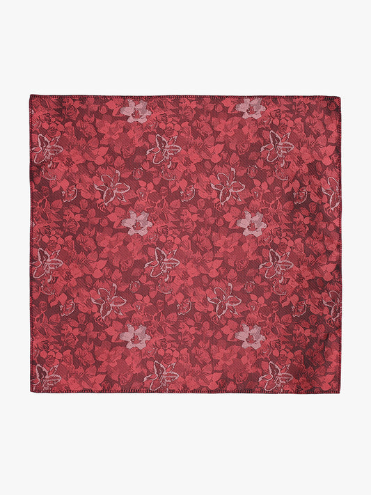 Men's Floral Print Tie Set with Pocket Square