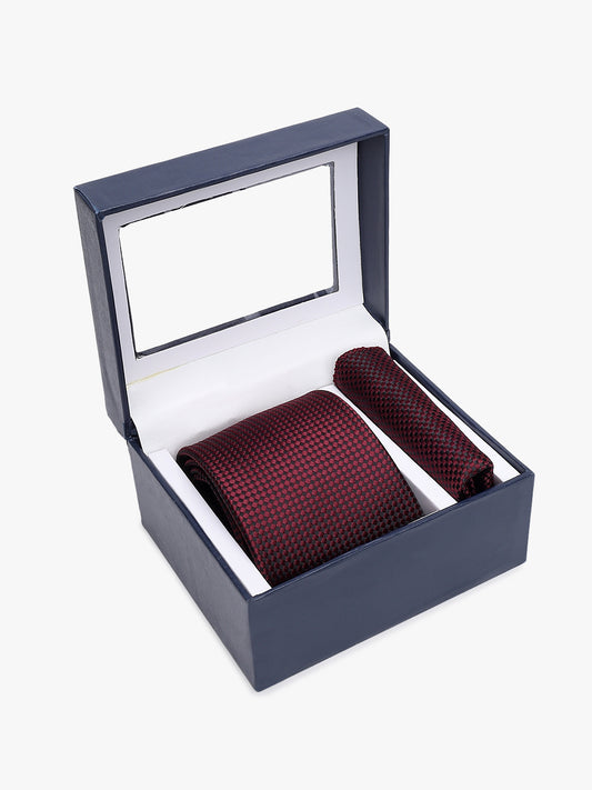 Men's Dobby Tie Set with Pocket Square