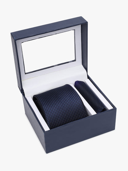 Men's Dobby Tie Set with Pocket Square