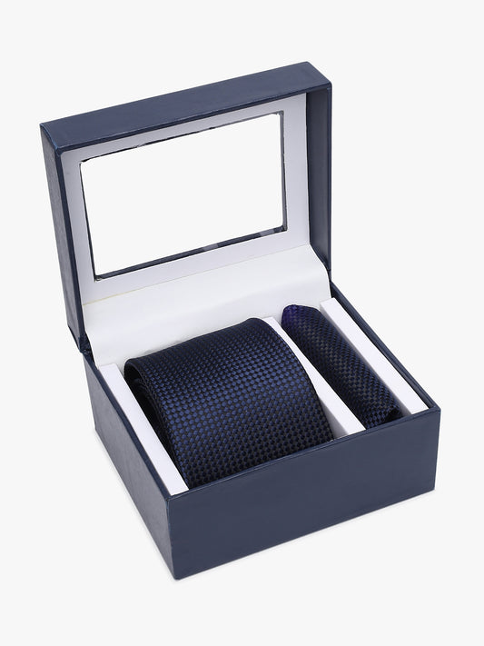 Men's Dobby Tie Set with Pocket Square