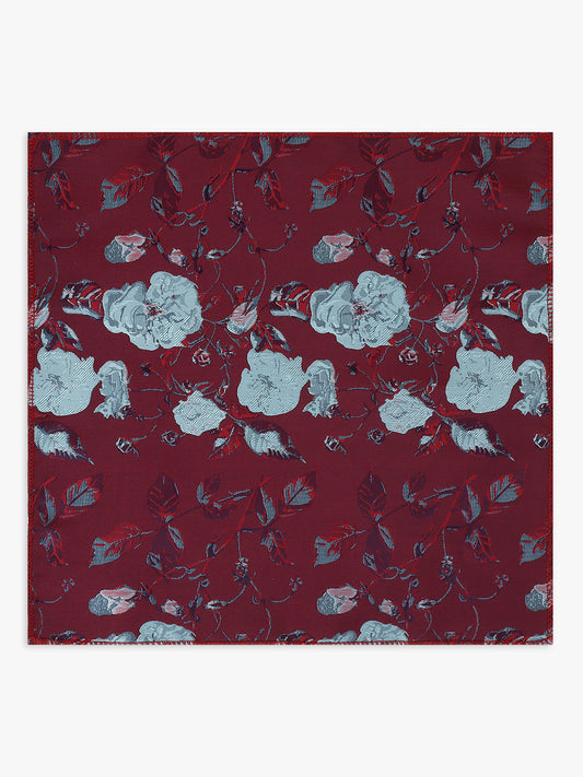 Men Maroon Printed Tie With Pocket Square
