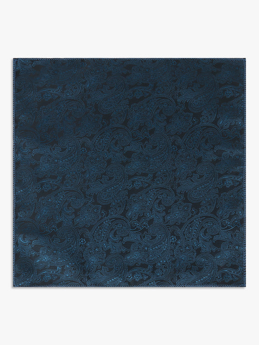 Men Teal Blue Printed Tie With Pocket Square