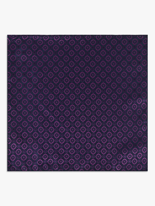 Men Purple Printed Tie With Pocket Square
