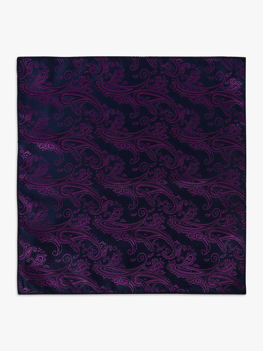 Men Purple Printed Tie With Pocket Square