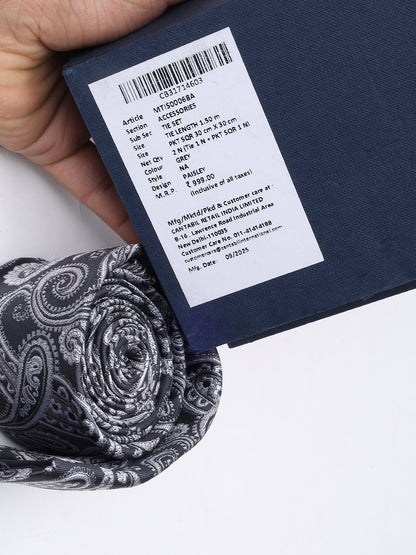 Men's Paisley Tie Set with Pocket Square