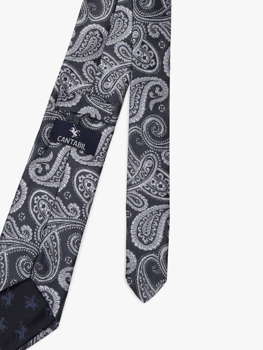 Men's Paisley Tie Set with Pocket Square