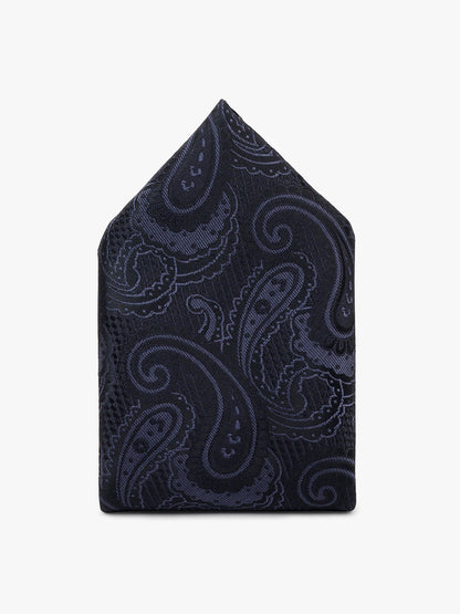 Men Black Printed Tie With Pocket Square and Cufflinks