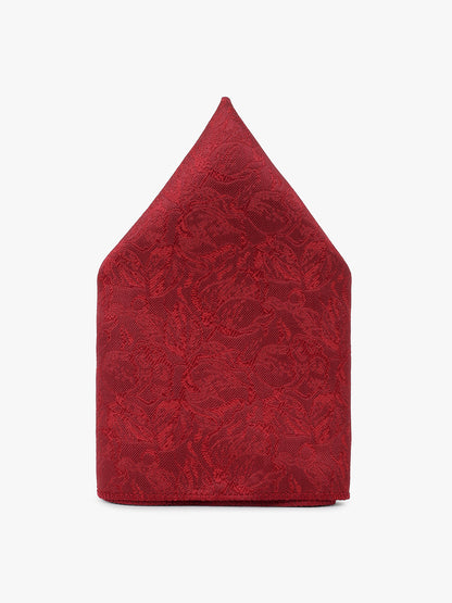 Men Maroon Printed Tie With Pocket Square and Cufflinks