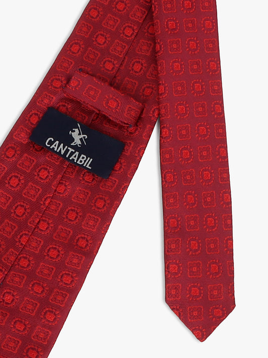 Men Maroon Printed Tie With Pocket Square and Cufflinks