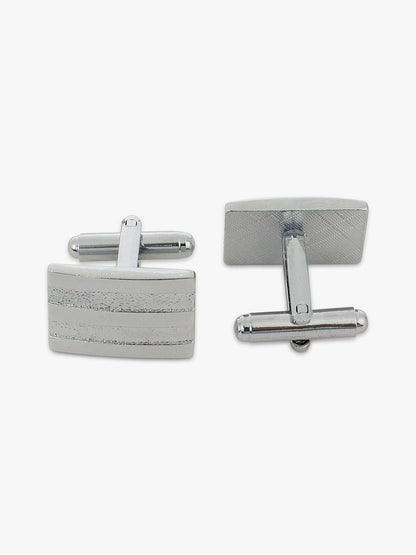 Men Navy Blue Printed Tie With Pocket Square and Cufflinks