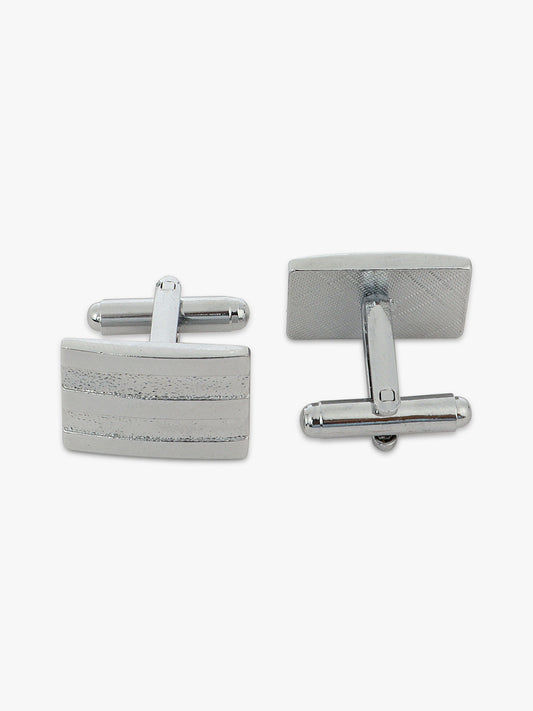 Men Navy Blue Printed Tie With Pocket Square and Cufflinks