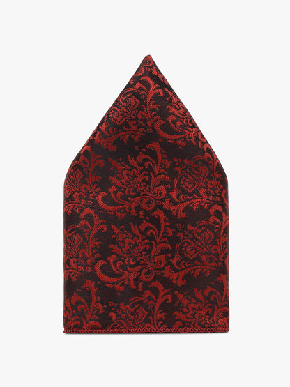 Men Maroon Printed Tie With Pocket Square and Cufflinks