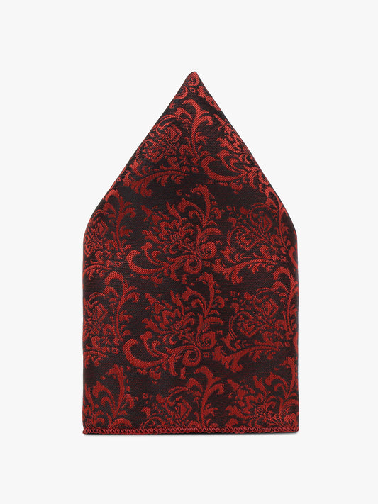 Men Maroon Printed Tie With Pocket Square and Cufflinks