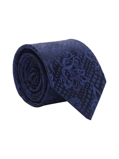 Men's Floral Print Tie Set with Pocket Square