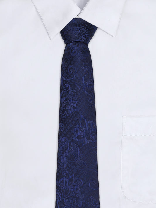 Men's Floral Print Tie Set with Pocket Square