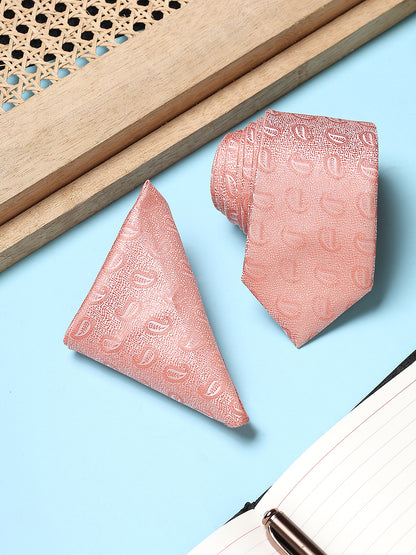 Men's Paisley Tie Set with Pocket Square